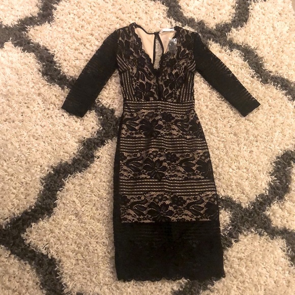 New Black lace midi dress from lulus - Picture 4 of 8